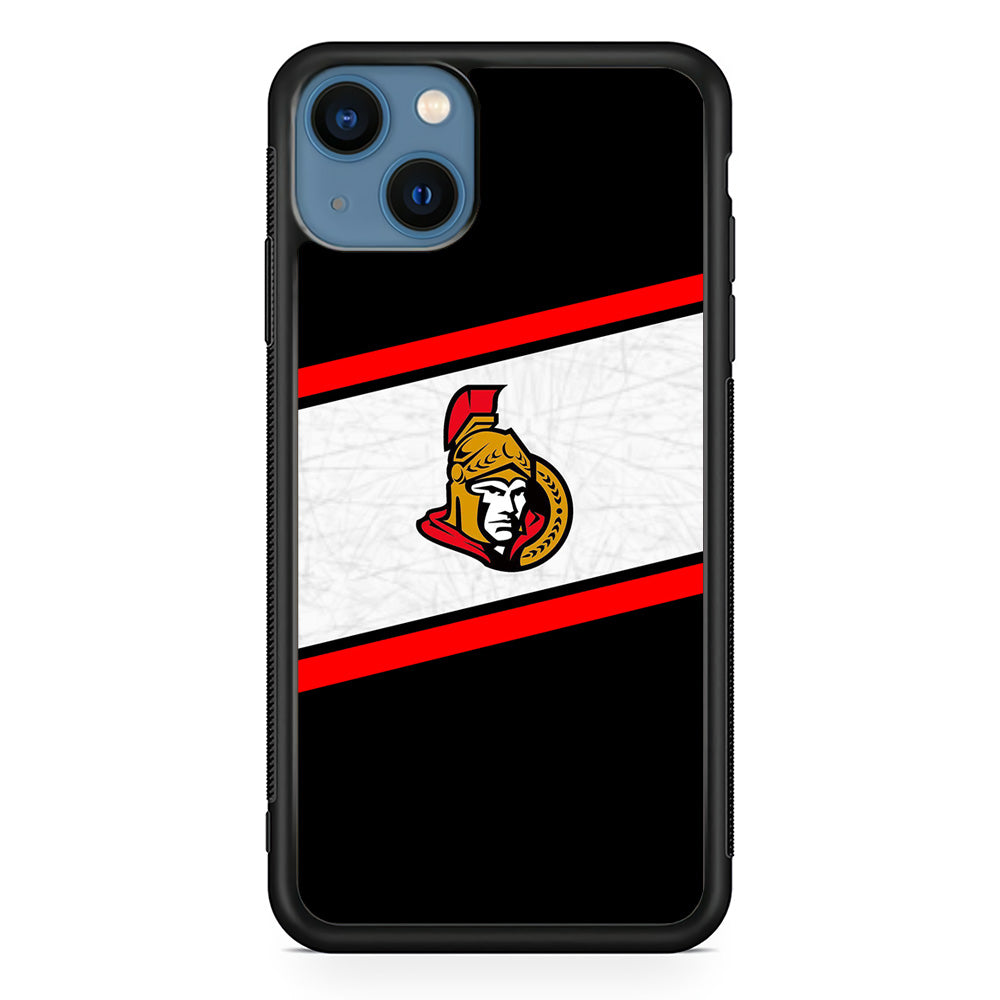 Hockey Ottawa Senators NHL 002 iPhone 13 Mini Case-Phone Case-Rubber Black (2D Case)-Altracase