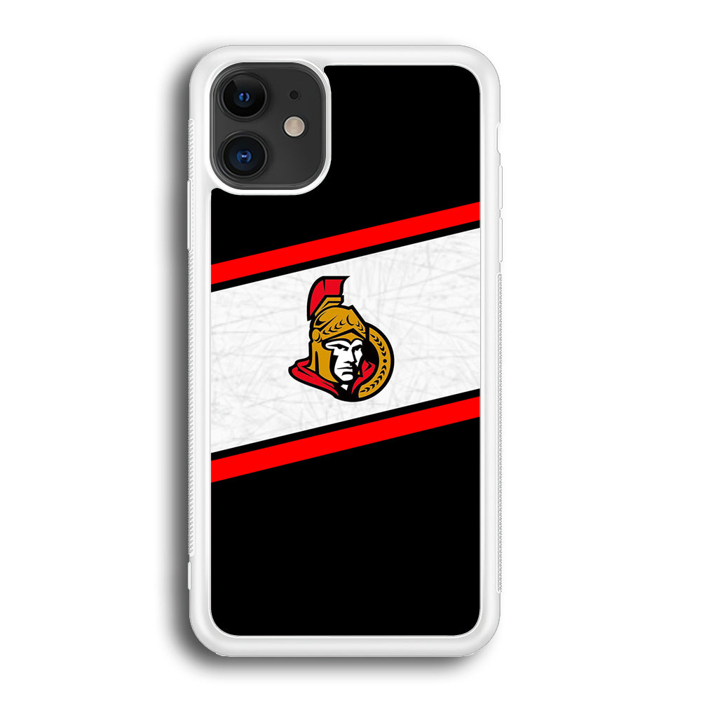 Hockey Ottawa Senators NHL 002 iPhone 12 Case-Phone Case-Rubber White (2D Case)-Altracase