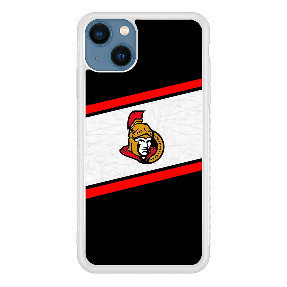 Hockey Ottawa Senators NHL 002 iPhone 13 Mini Case-Phone Case-Rubber White (2D Case)-Altracase