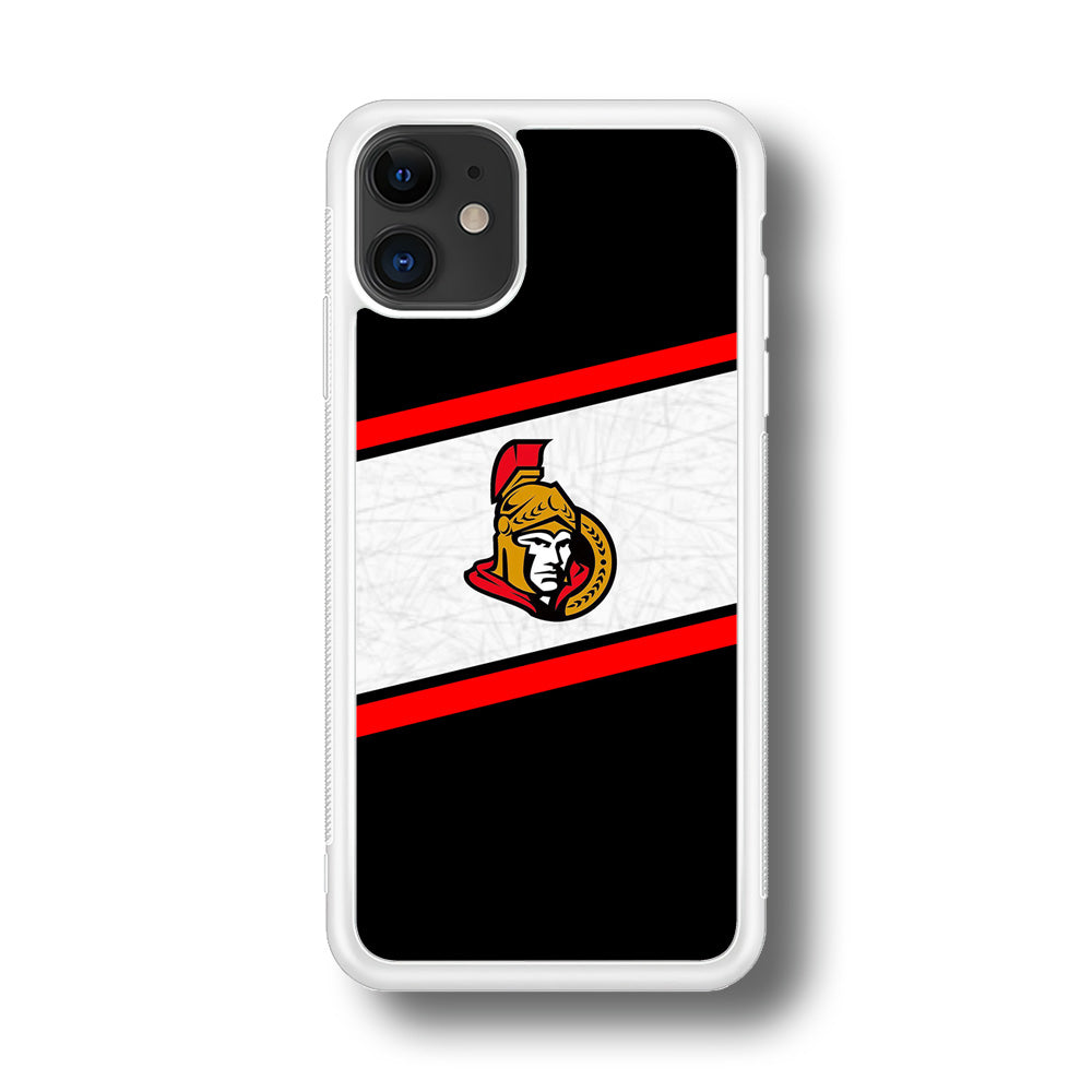 Hockey Ottawa Senators NHL 002 iPhone 11 Case-Phone Case-Rubber White (2D Case)-Altracase