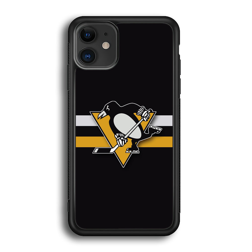 Hockey Pittsburgh Penguins NHL 001 iPhone 12 Case-Phone Case-Rubber Black (2D Case)-Altracase
