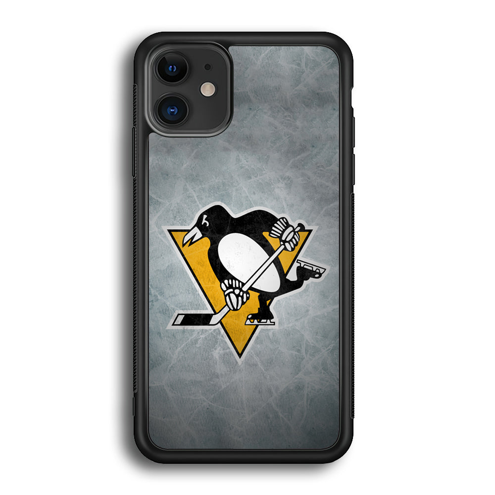Hockey Pittsburgh Penguins NHL 002 iPhone 12 Case-Phone Case-Rubber Black (2D Case)-Altracase