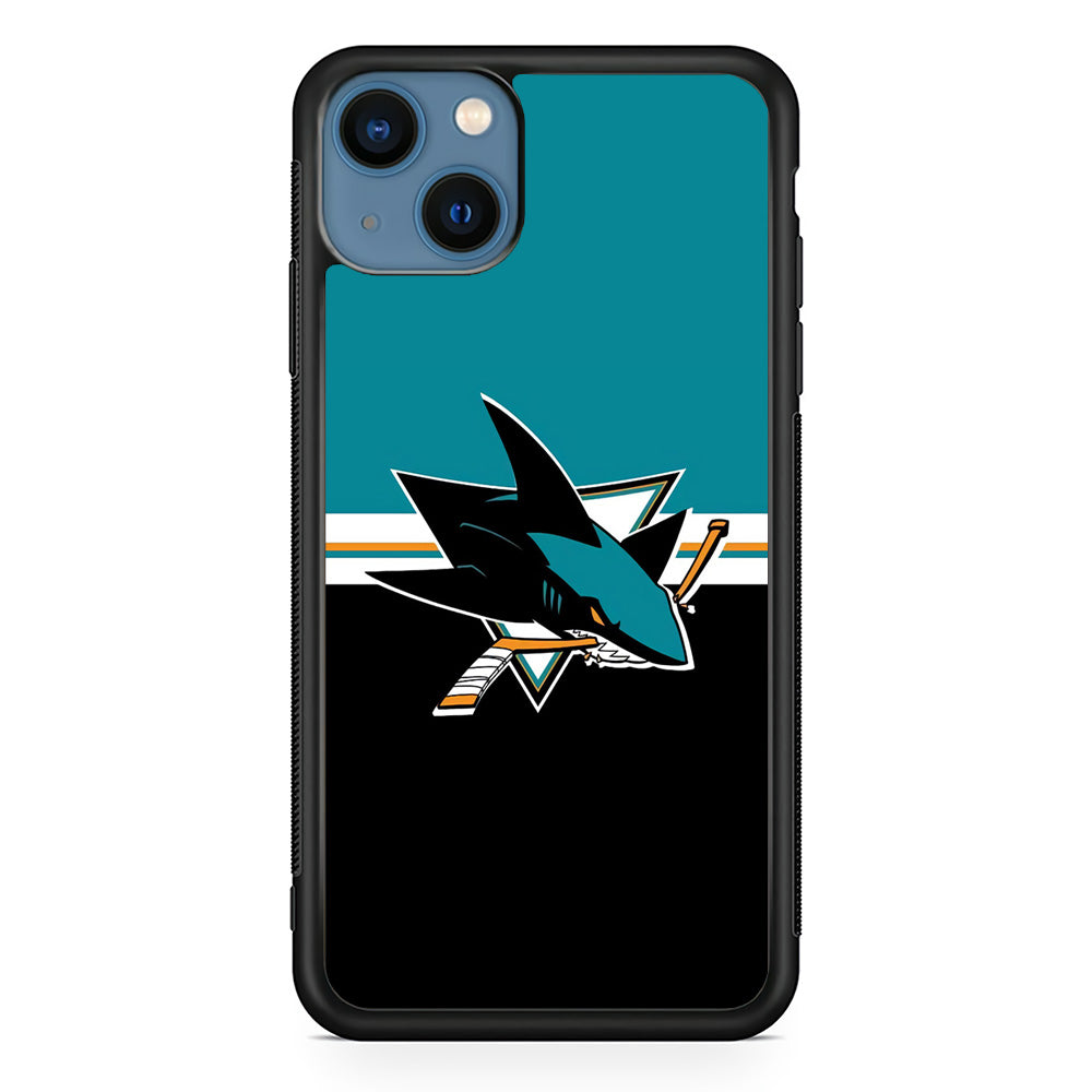 Hockey San Jose Sharks NHL 001 iPhone 13 Mini Case-Phone Case-Rubber Black (2D Case)-Altracase