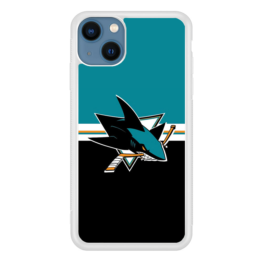 Hockey San Jose Sharks NHL 001 iPhone 13 Mini Case-Phone Case-Rubber White (2D Case)-Altracase