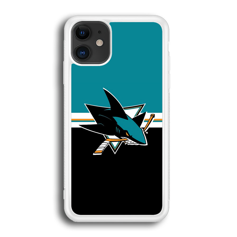 Hockey San Jose Sharks NHL 001 iPhone 12 Case-Phone Case-Rubber White (2D Case)-Altracase