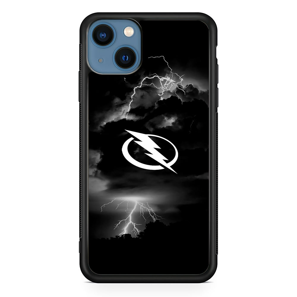 Hockey Tampa Bay Lightning NHL 002 iPhone 13 Mini Case-Phone Case-Rubber Black (2D Case)-Altracase
