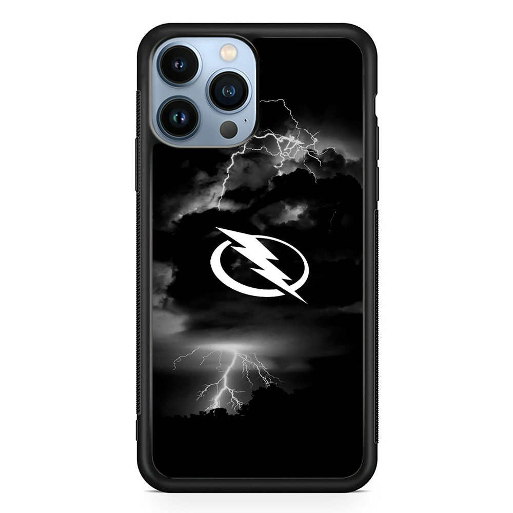 Hockey Tampa Bay Lightning NHL 002 iPhone 15 Pro Case-Phone Case-Rubber Black (2D Case)-Altracase