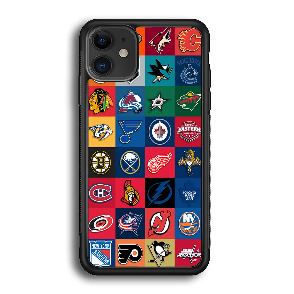 Hockey Teams NHL 001 iPhone 12 Case-Phone Case-Rubber Black (2D Case)-Altracase