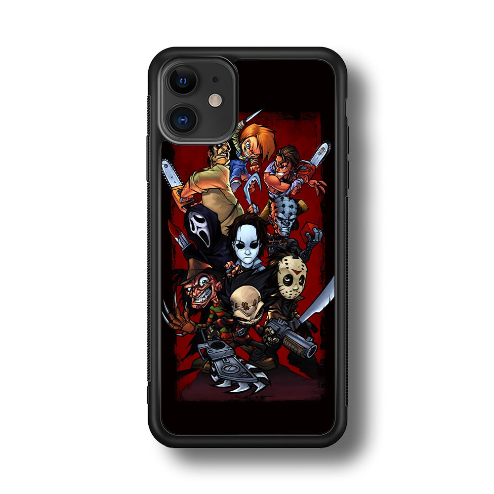 Horror Character Cartoon iPhone 11 Case-Phone Case-Rubber Black (2D Case)-Altracase