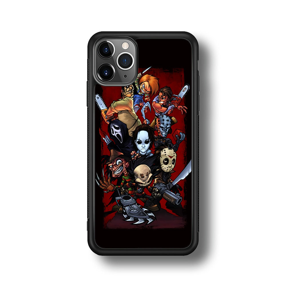 Horror Character Cartoon iPhone 11 Pro Max Case-Phone Case-Rubber Black (2D Case)-Altracase