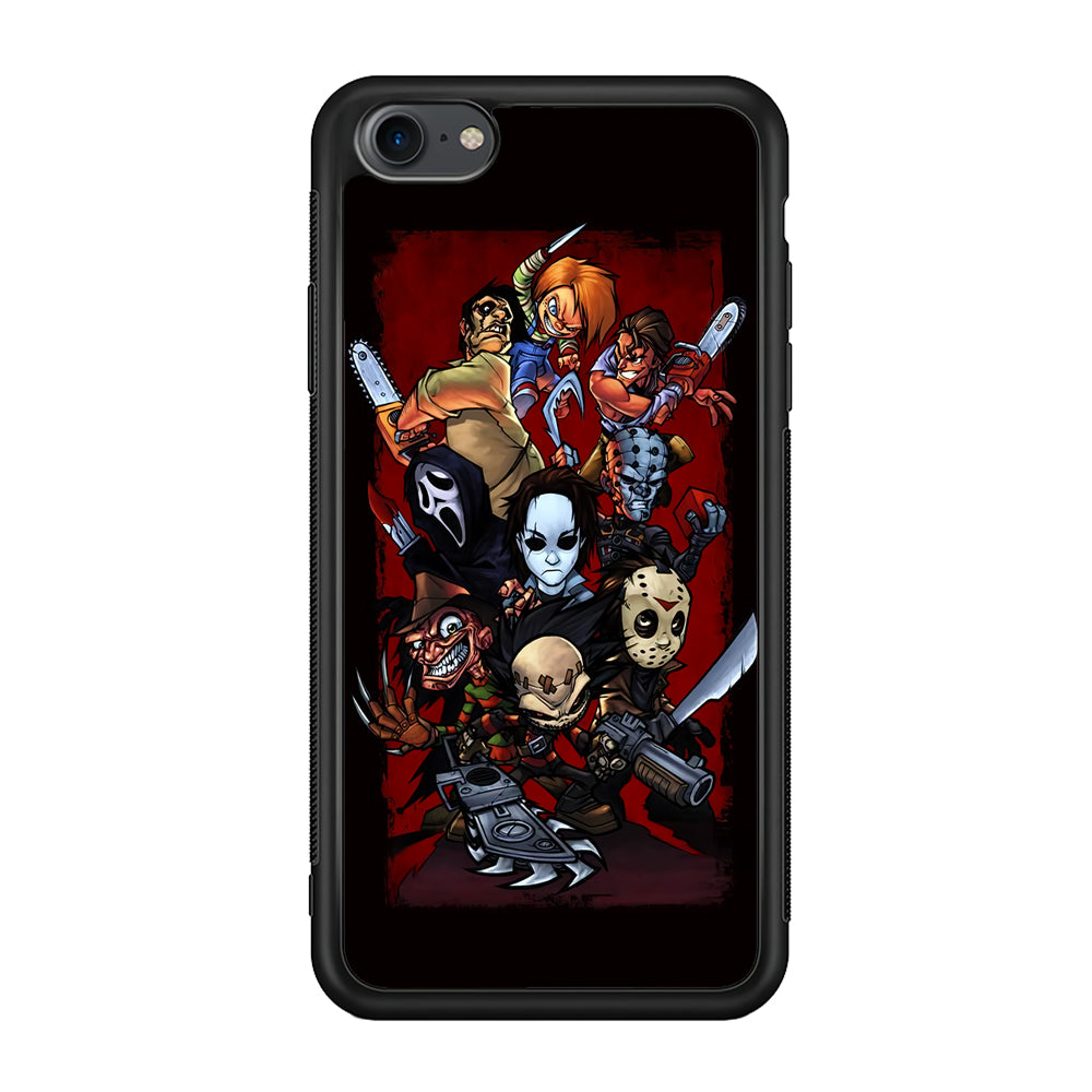 Horror Character Cartoon iPhone 8 Case-Phone Case-Rubber Black (2D Case)-Altracase