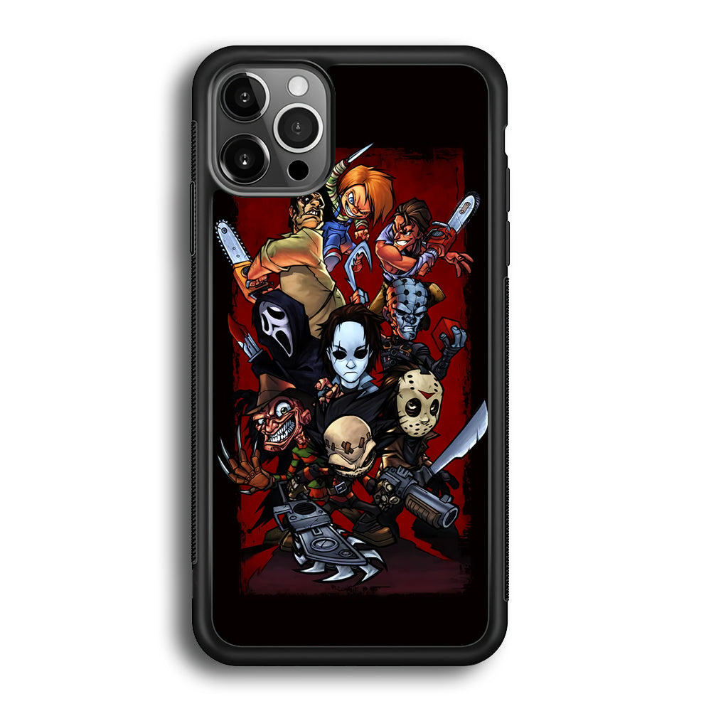 Horror Character Cartoon iPhone 12 Pro Max Case-Phone Case-Rubber Black (2D Case)-Altracase