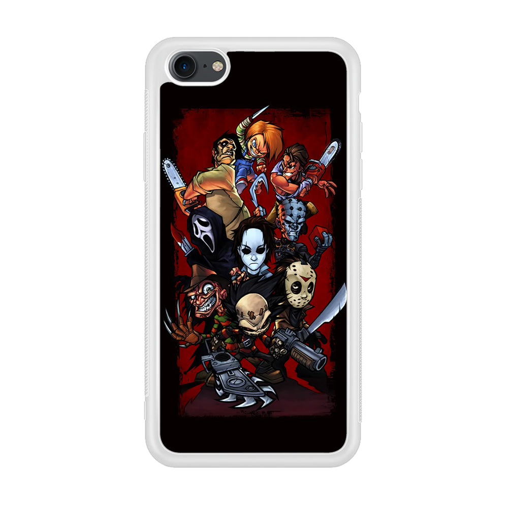Horror Character Cartoon iPhone 8 Case-Phone Case-Rubber White (2D Case)-Altracase