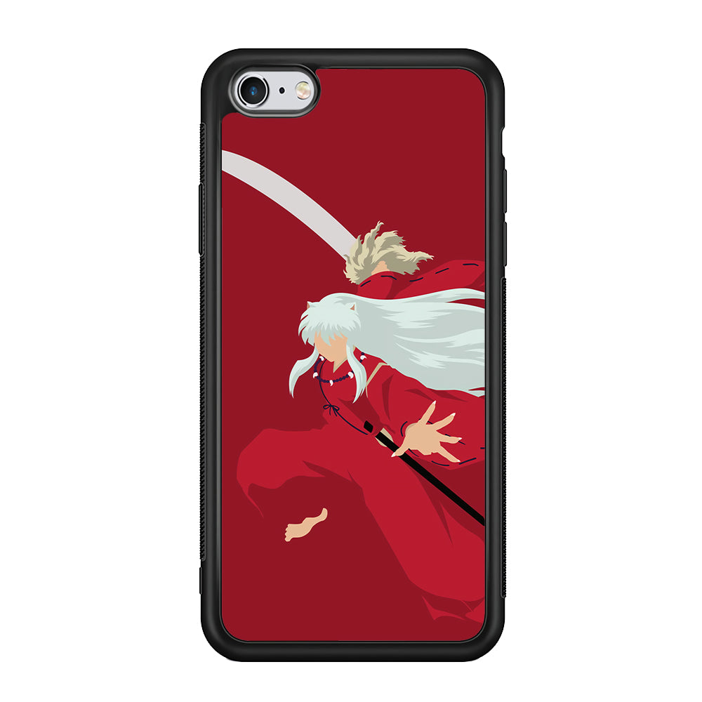 Inuyasha Red Background iPhone 6 Plus | 6s Plus Case-Phone Case-Rubber Black (2D Case)-Altracase
