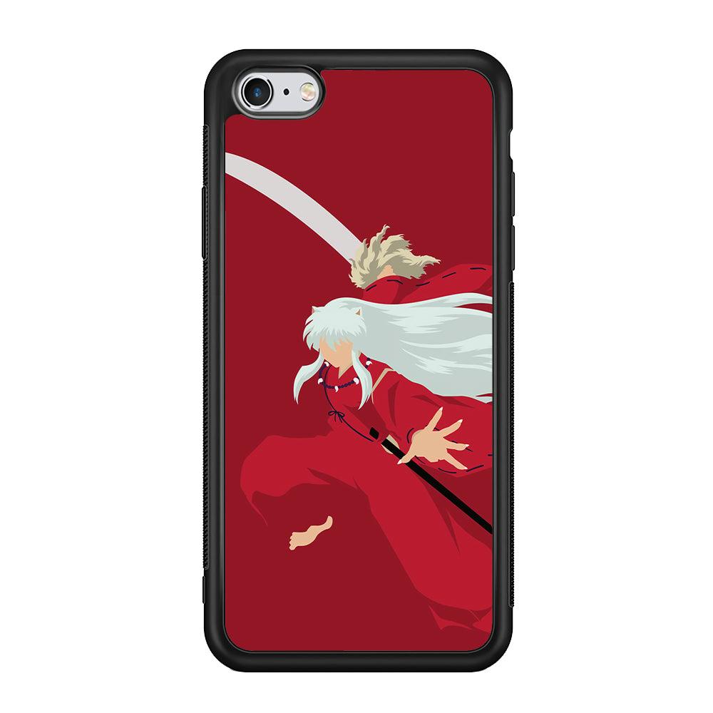 Inuyasha Red Background iPhone 6 | 6s Case-Phone Case-Rubber Black (2D Case)-Altracase