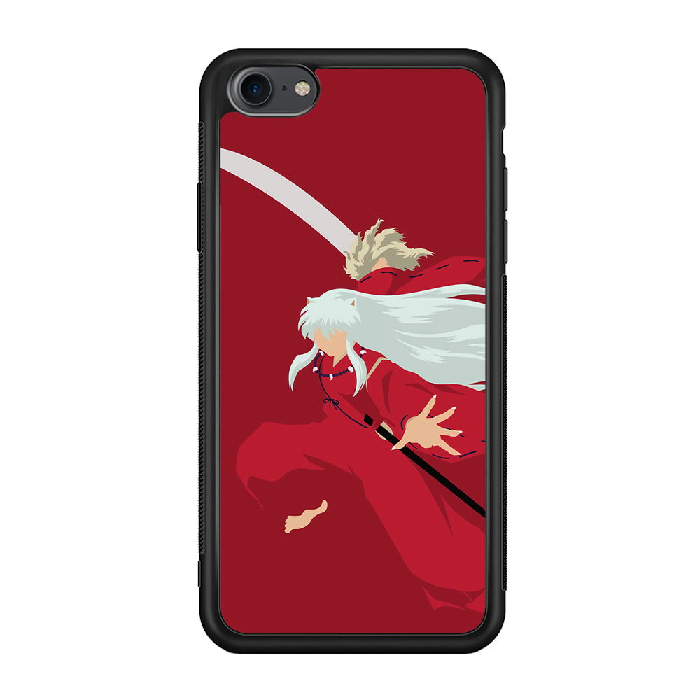Inuyasha Red Background iPhone 7 Case-Phone Case-Rubber Black (2D Case)-Altracase