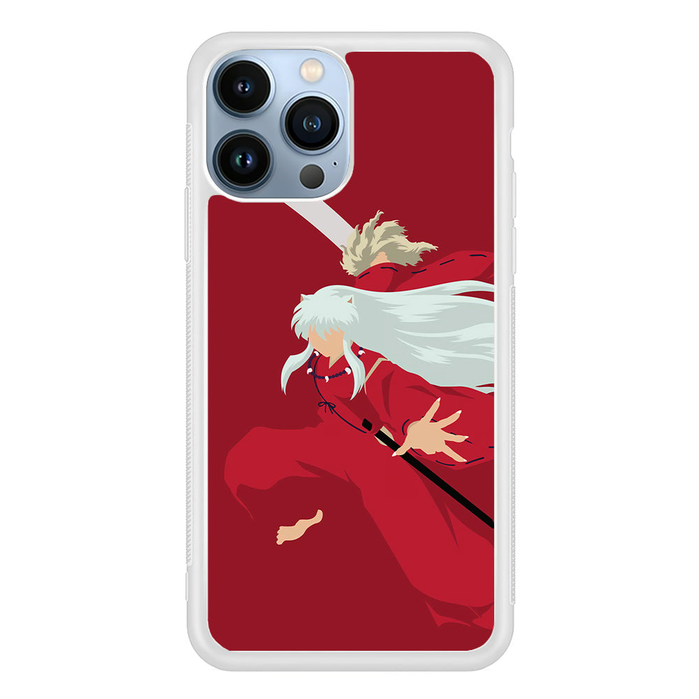 Inuyasha Red Background iPhone 13 Pro Case-Phone Case-Rubber White (2D Case)-Altracase