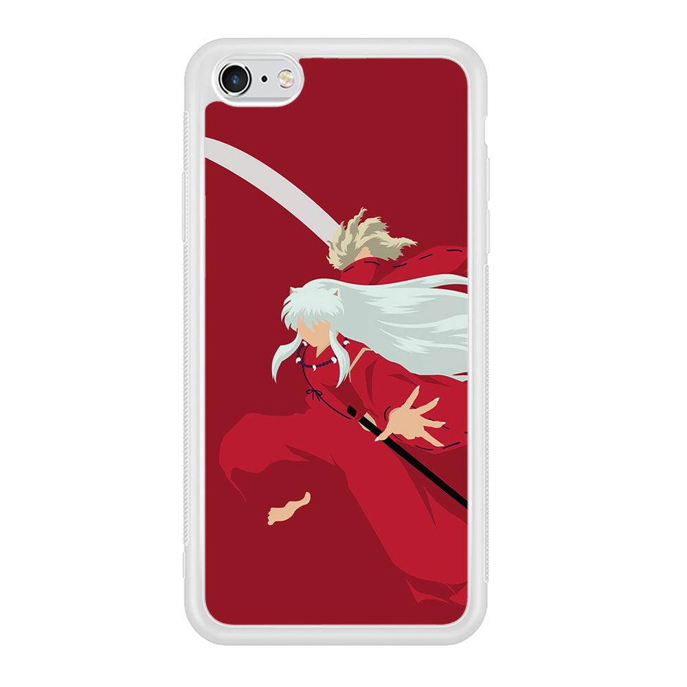 Inuyasha Red Background iPhone 6 | 6s Case-Phone Case-Rubber White (2D Case)-Altracase