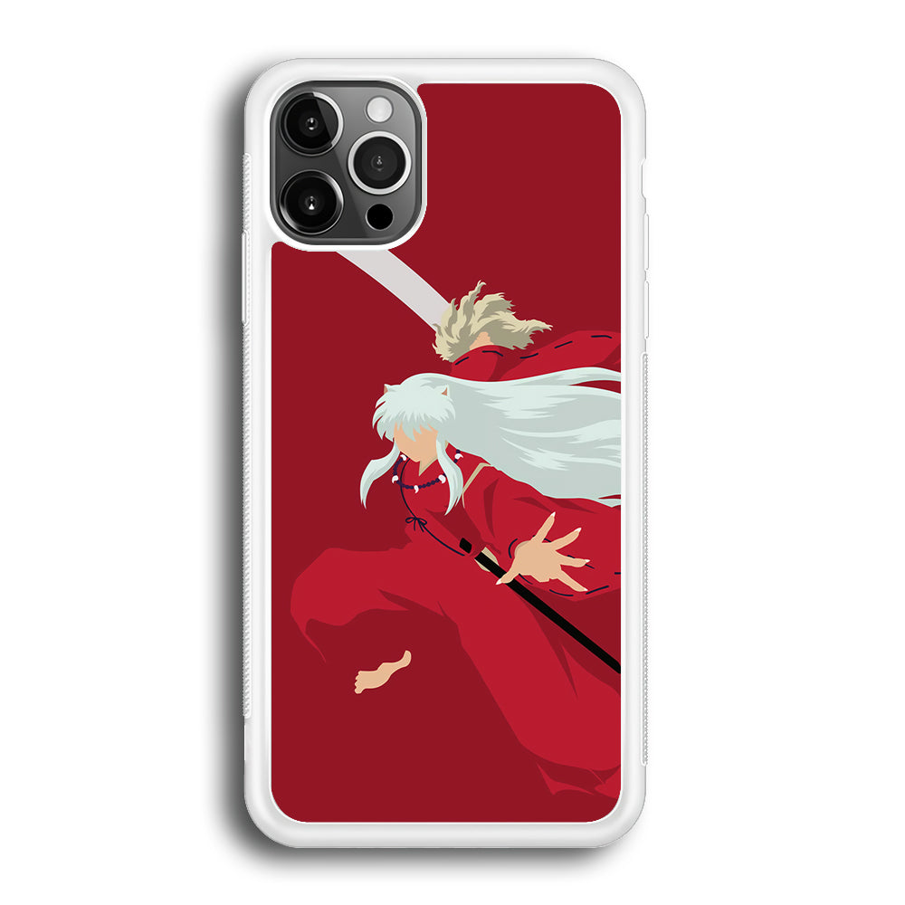 Inuyasha Red Background iPhone 12 Pro Max Case-Phone Case-Rubber White (2D Case)-Altracase