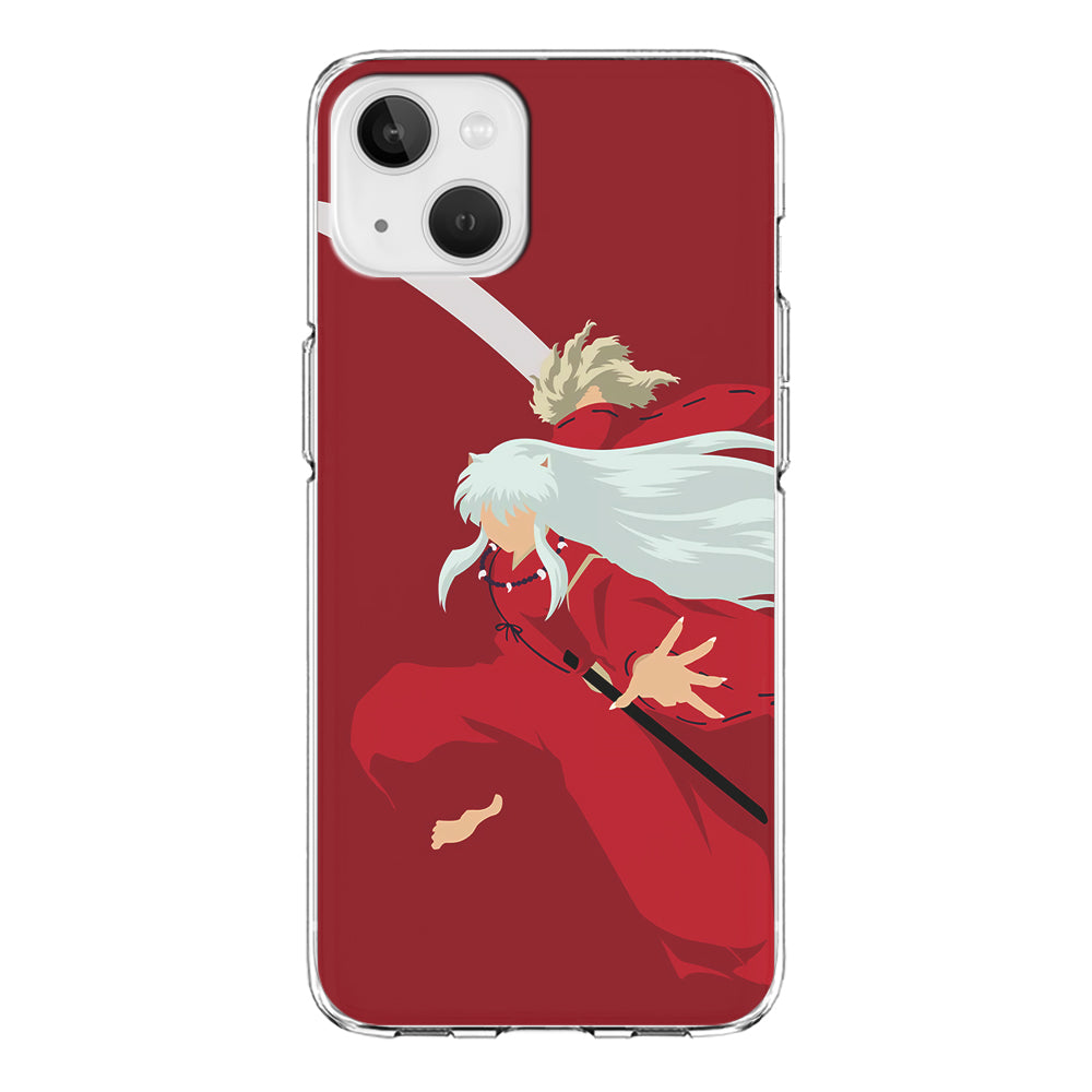Inuyasha Red Background iPhone 15 Case-Phone Case-Clear Soft Case-Altracase