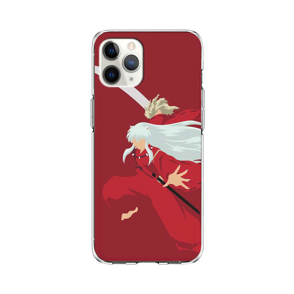 Inuyasha Red Background iPhone 11 Pro Max Case-Phone Case-Clear Soft Case-Altracase