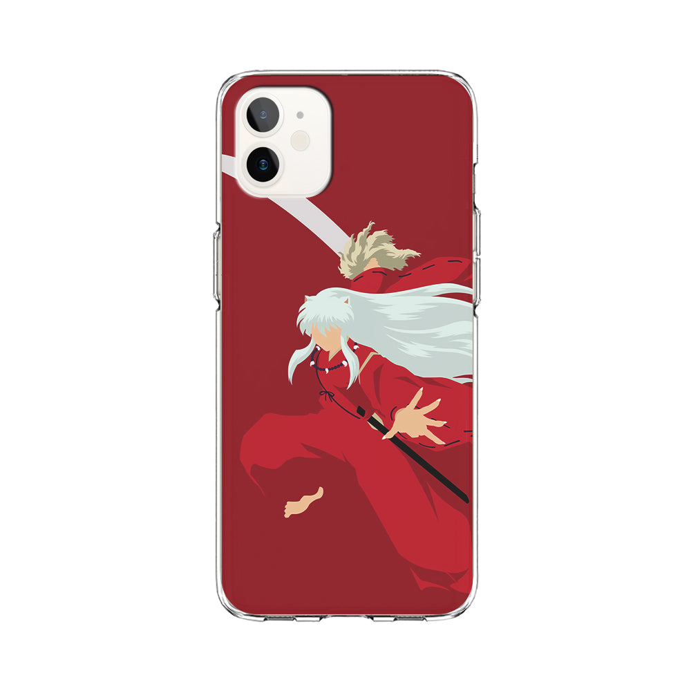 Inuyasha Red Background iPhone 12 Case-Phone Case-Clear Soft Case-Altracase
