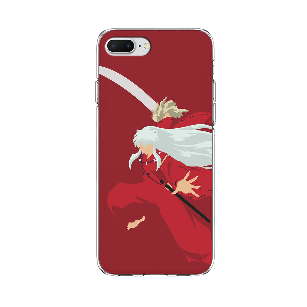 Inuyasha Red Background iPhone 8 Plus Case-Phone Case-Clear Soft Case-Altracase