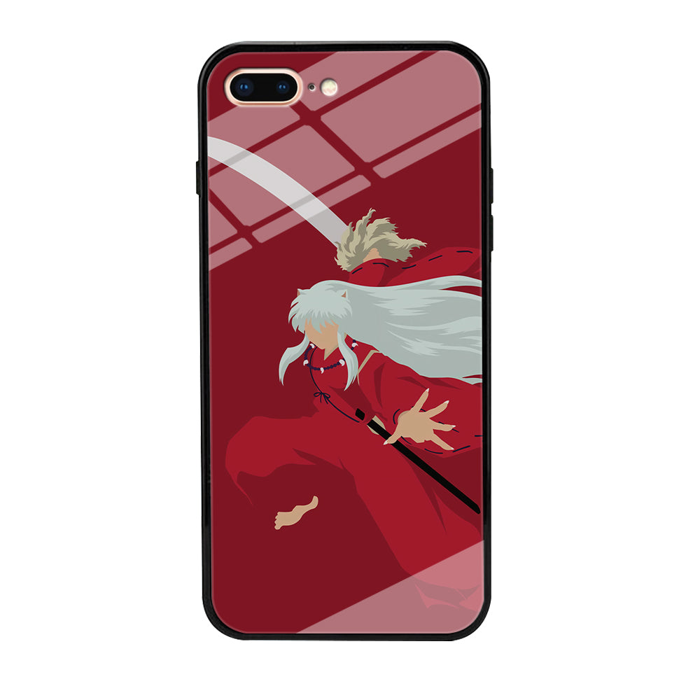Inuyasha Red Background iPhone 8 Plus Case-Phone Case-Tempered Glass Case-Altracase