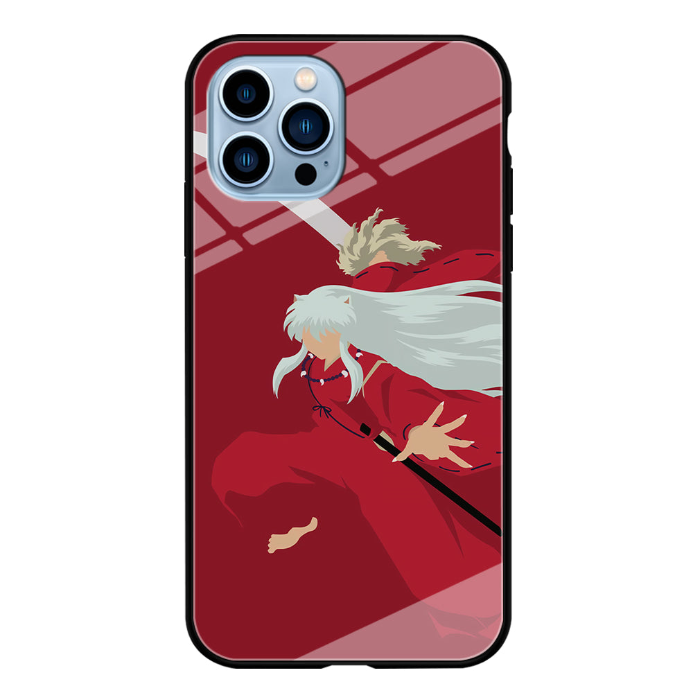 Inuyasha Red Background iPhone 15 Pro Case-Phone Case-Tempered Glass Case-Altracase