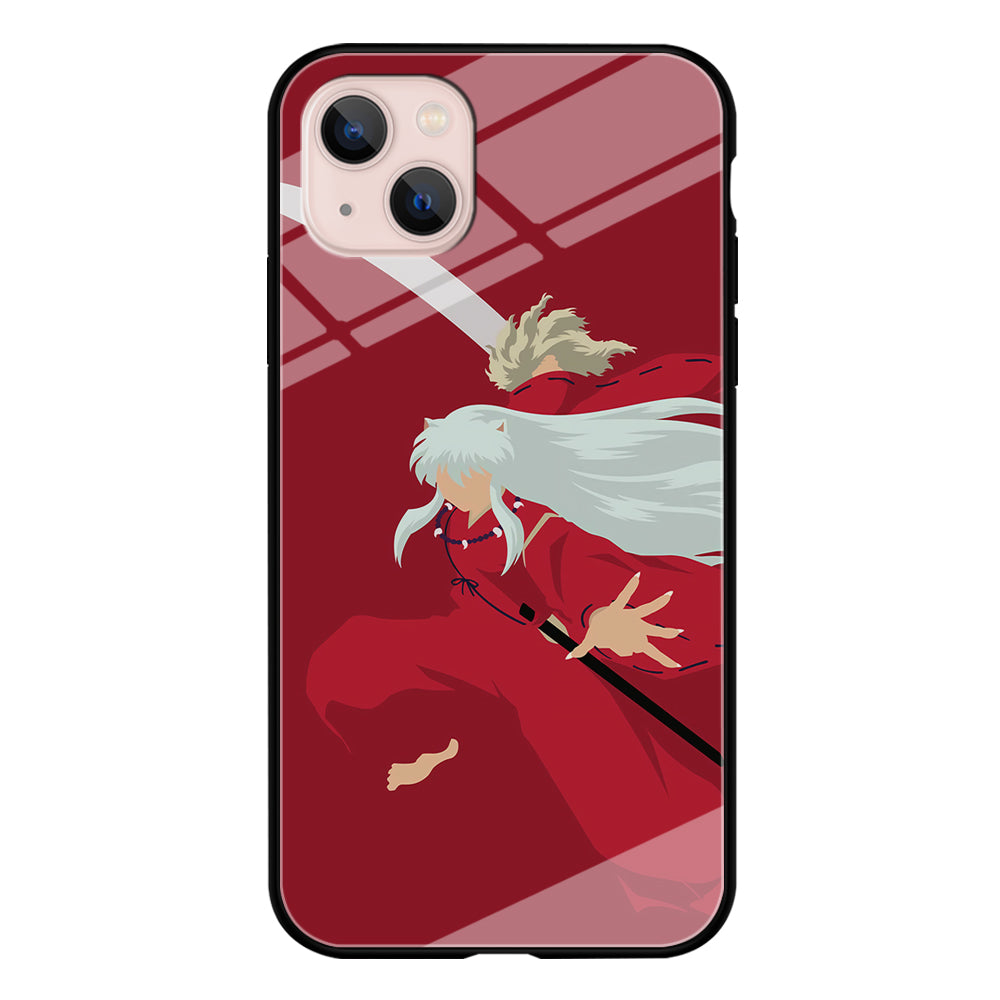 Inuyasha Red Background iPhone 15 Case-Phone Case-Tempered Glass Case-Altracase
