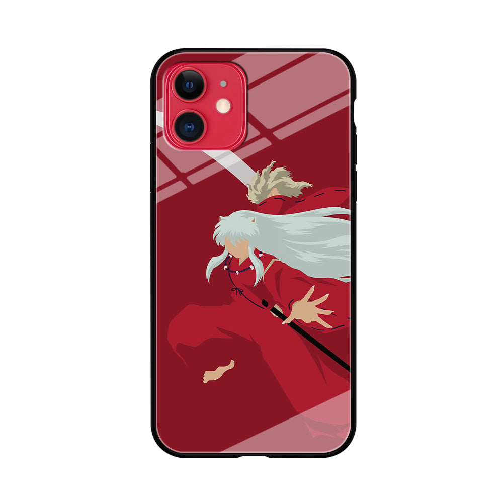 Inuyasha Red Background iPhone 11 Case-Phone Case-Tempered Glass Case-Altracase