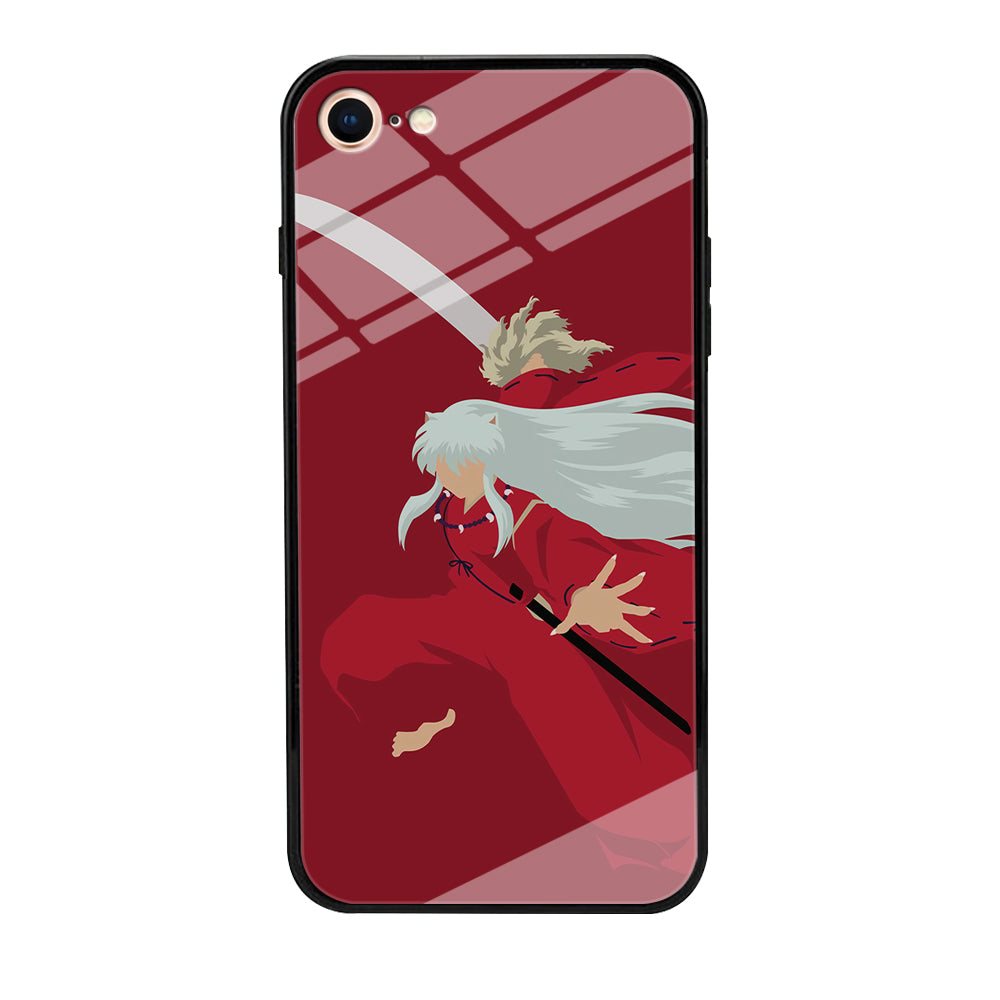 Inuyasha Red Background iPhone 8 Case-Phone Case-Tempered Glass Case-Altracase