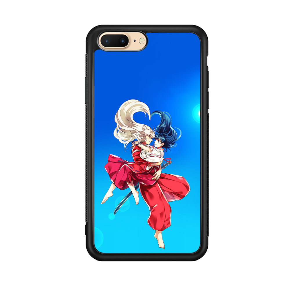 Inuyasha and Kagome Romantic iPhone 8 Plus Case-Phone Case-Rubber Black (2D Case)-Altracase