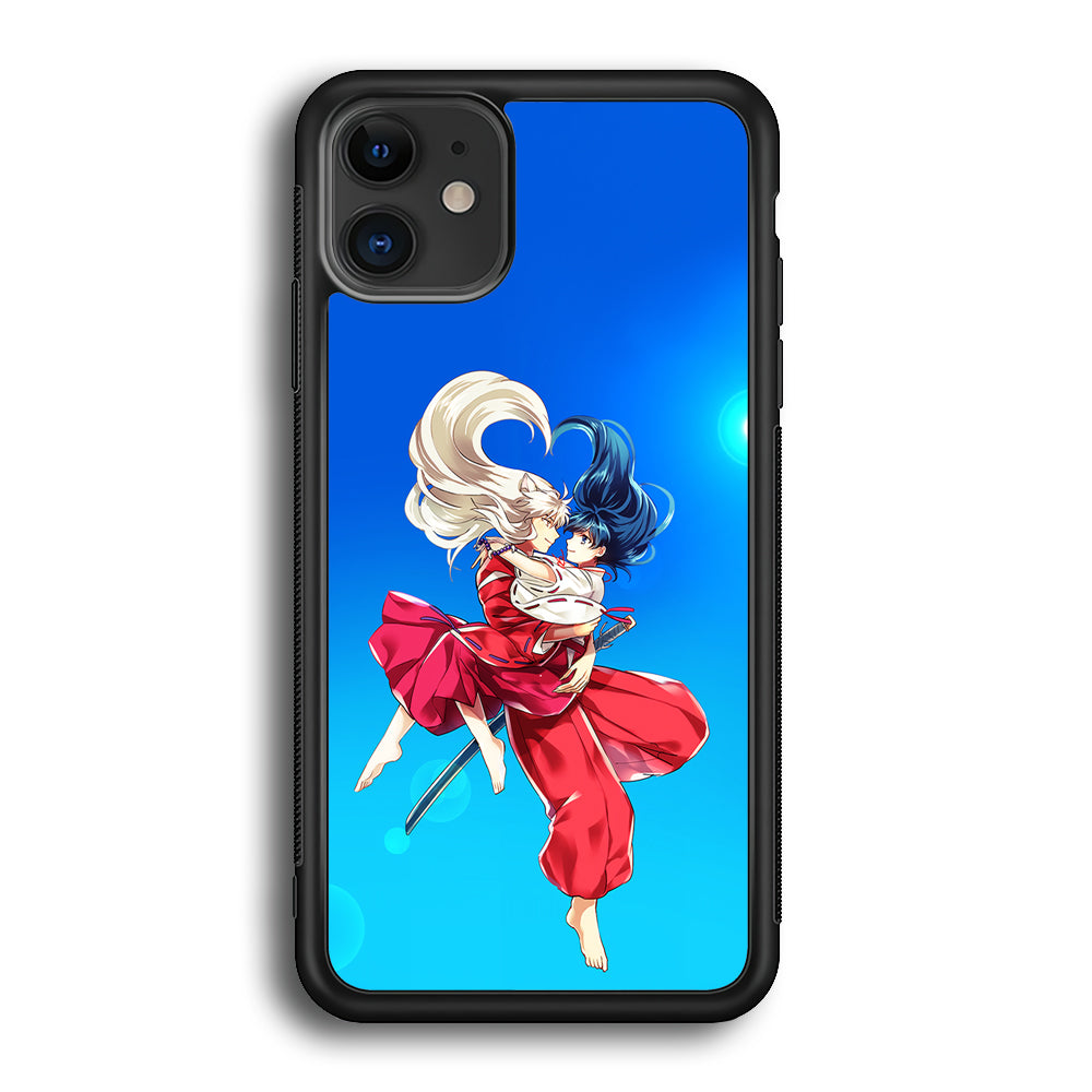 Inuyasha and Kagome Romantic iPhone 12 Case-Phone Case-Rubber Black (2D Case)-Altracase