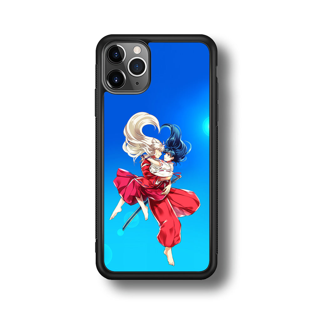 Inuyasha and Kagome Romantic iPhone 11 Pro Max Case-Phone Case-Rubber Black (2D Case)-Altracase