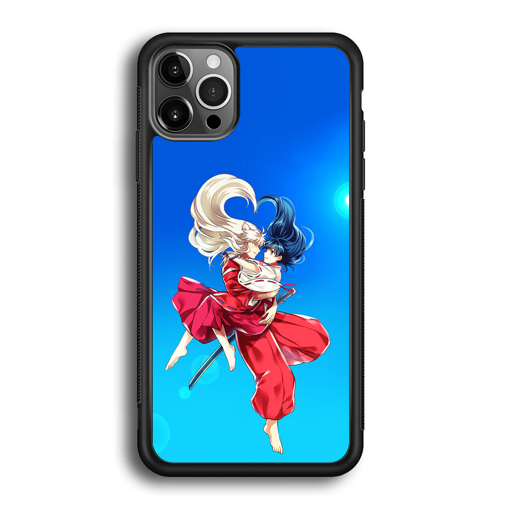 Inuyasha and Kagome Romantic iPhone 12 Pro Max Case-Phone Case-Rubber Black (2D Case)-Altracase