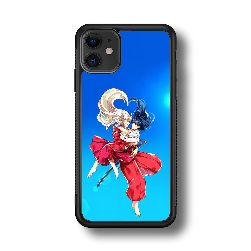 Inuyasha and Kagome Romantic iPhone 11 Case-Phone Case-Rubber Black (2D Case)-Altracase