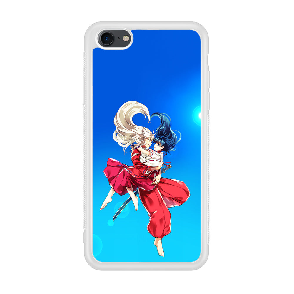 Inuyasha and Kagome Romantic iPhone 7 Case-Phone Case-Rubber White (2D Case)-Altracase