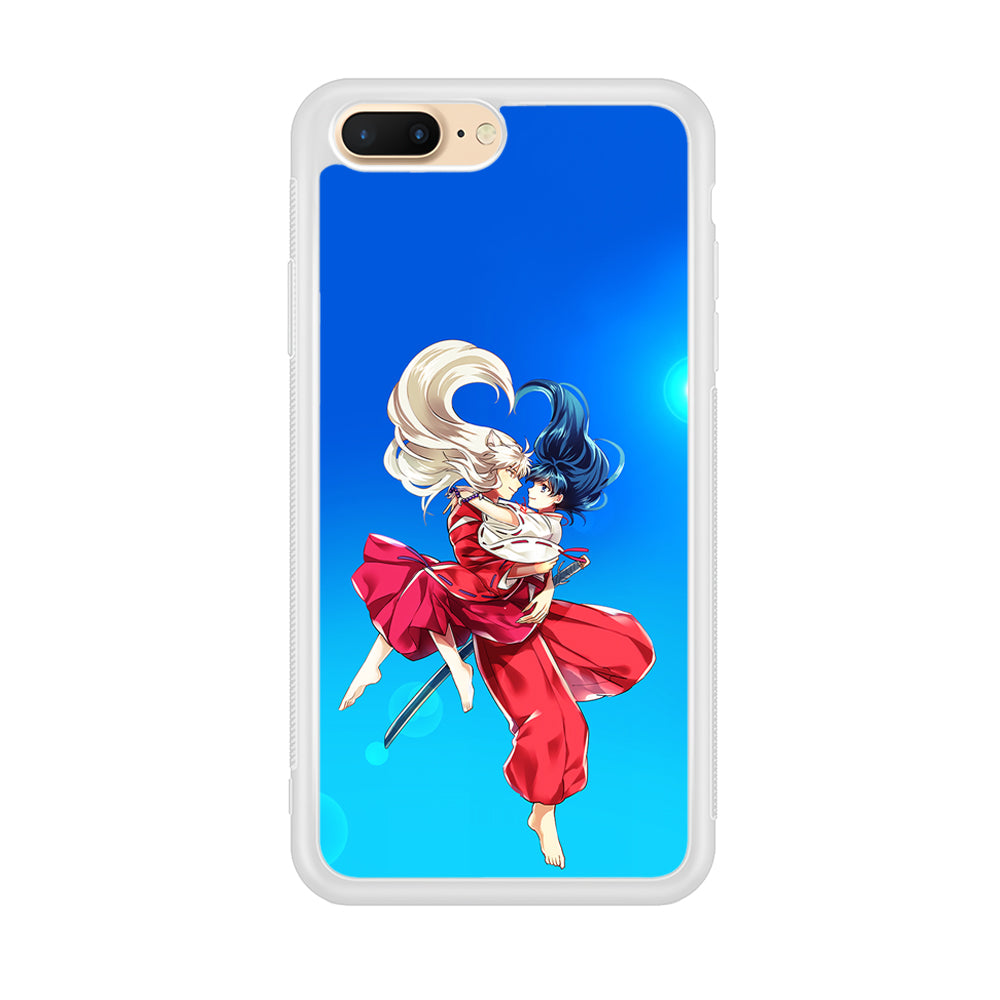 Inuyasha and Kagome Romantic iPhone 8 Plus Case-Phone Case-Rubber White (2D Case)-Altracase