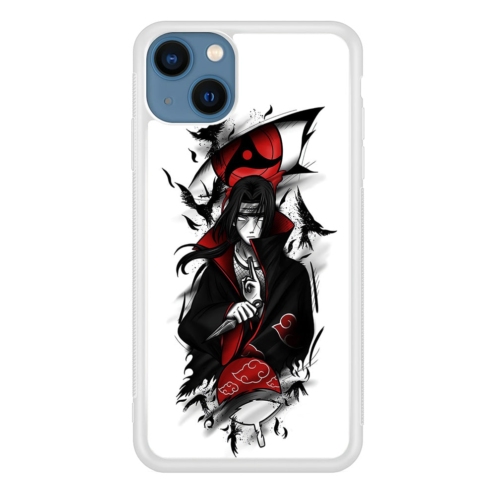 Itachi Uchiha White iPhone 13 Mini Case-Phone Case-Rubber White (2D Case)-Altracase