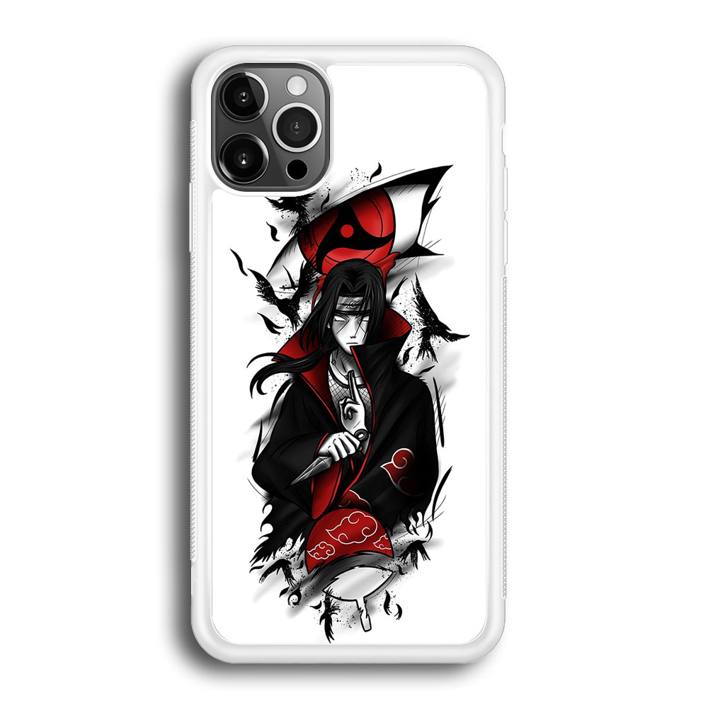 Itachi Uchiha White iPhone 12 Pro Case-Phone Case-Rubber White (2D Case)-Altracase