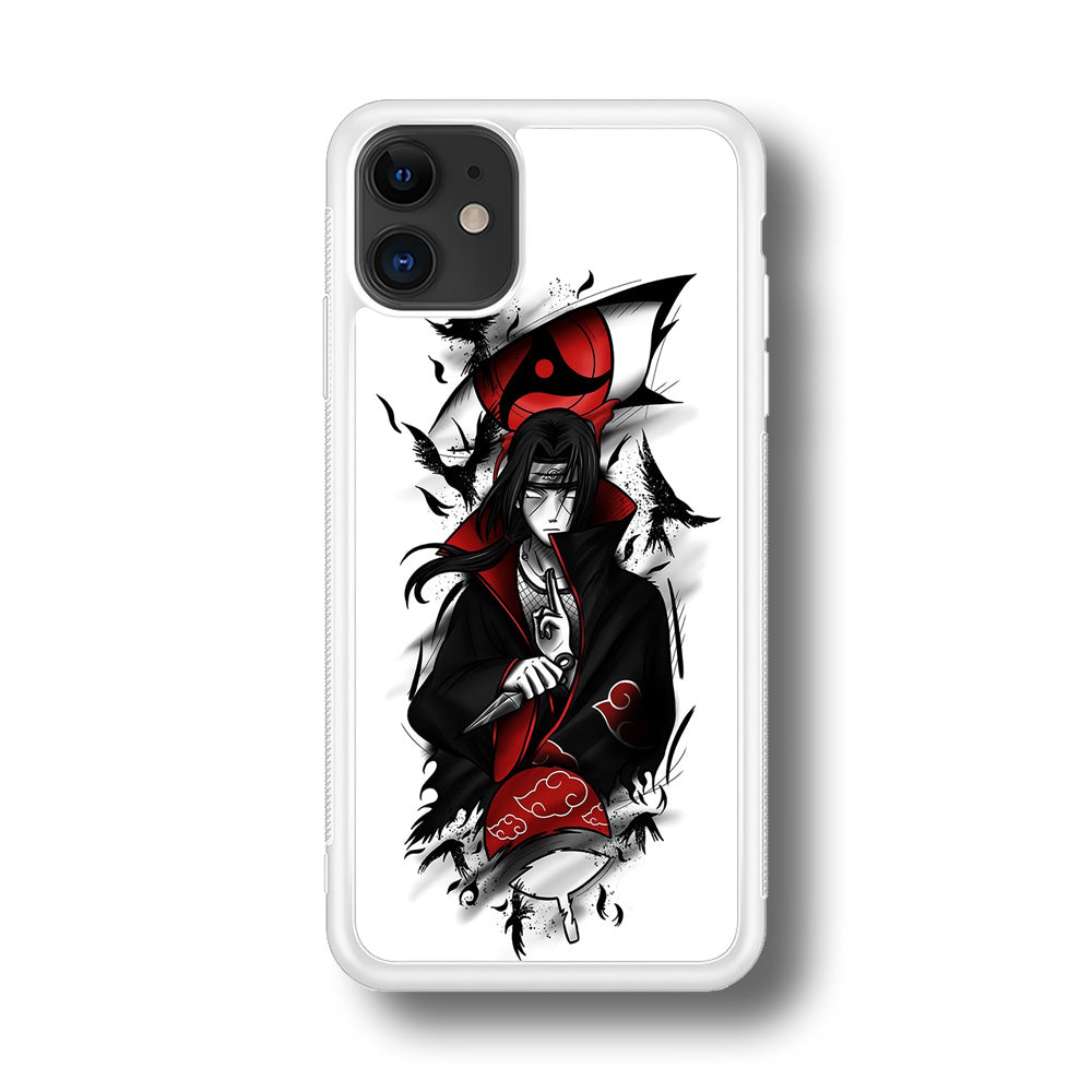 Itachi Uchiha White iPhone 11 Case-Phone Case-Rubber White (2D Case)-Altracase