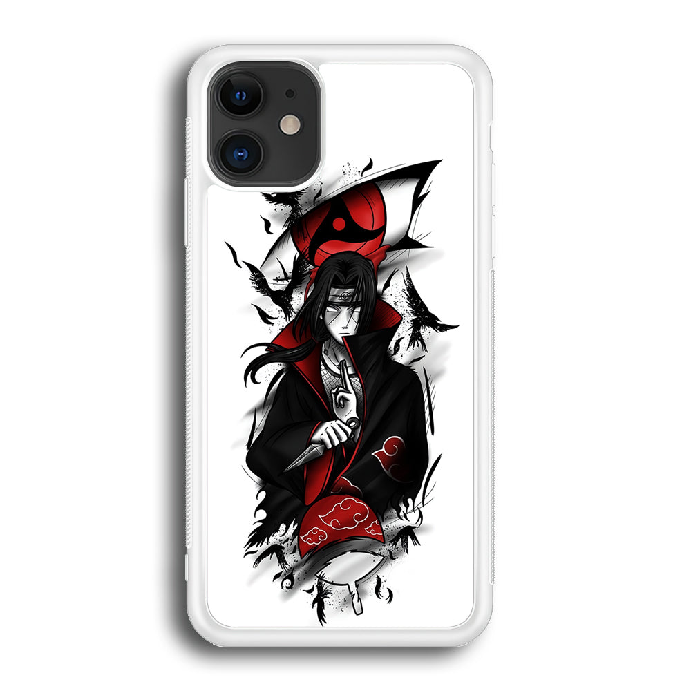 Itachi Uchiha White iPhone 12 Case-Phone Case-Rubber White (2D Case)-Altracase