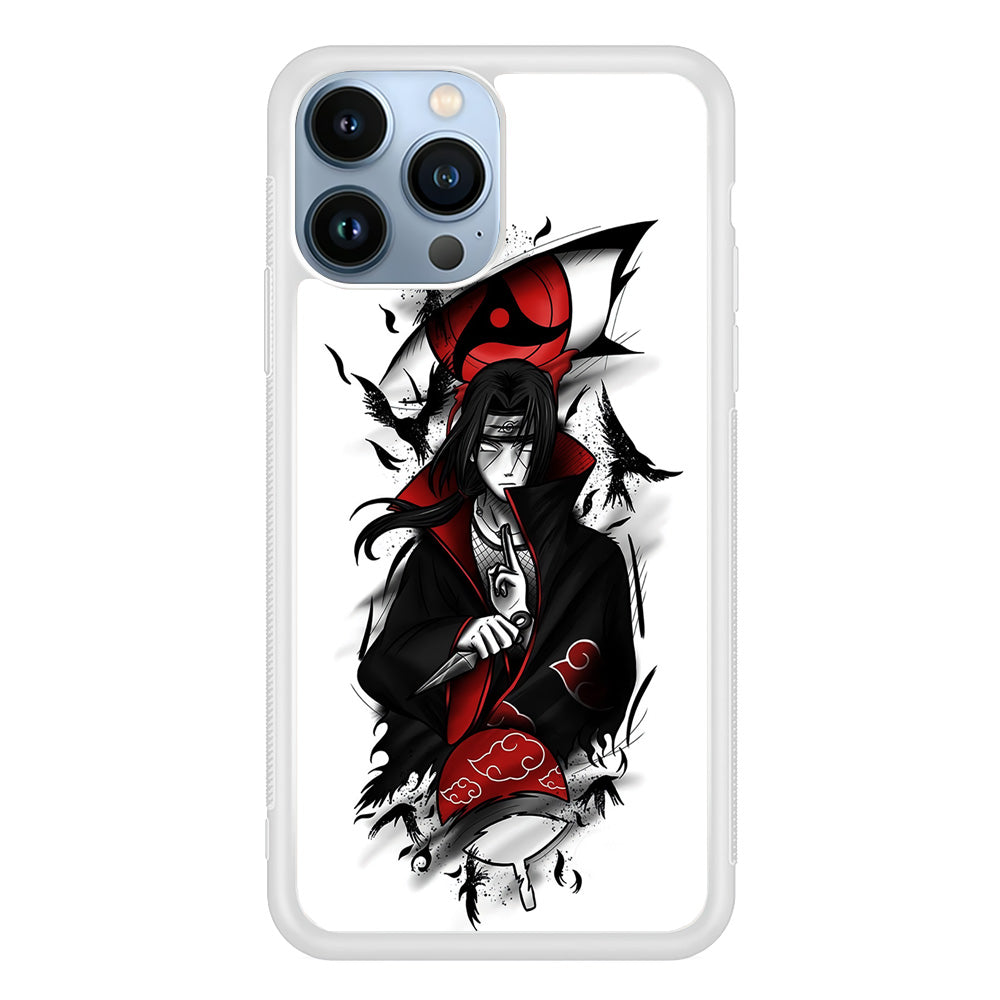 Itachi Uchiha White iPhone 13 Pro Case-Phone Case-Rubber White (2D Case)-Altracase