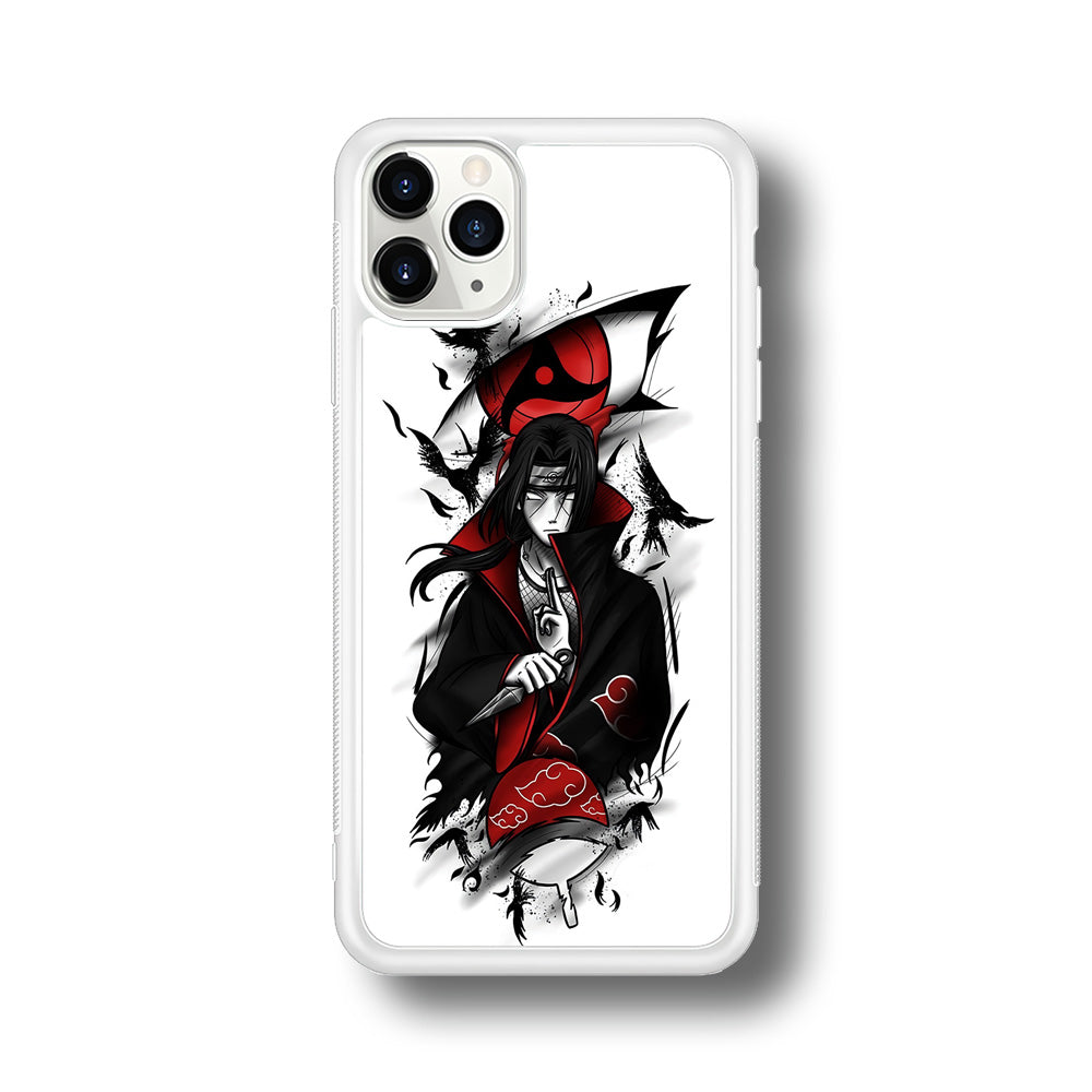 Itachi Uchiha White iPhone 11 Pro Case-Phone Case-Rubber White (2D Case)-Altracase