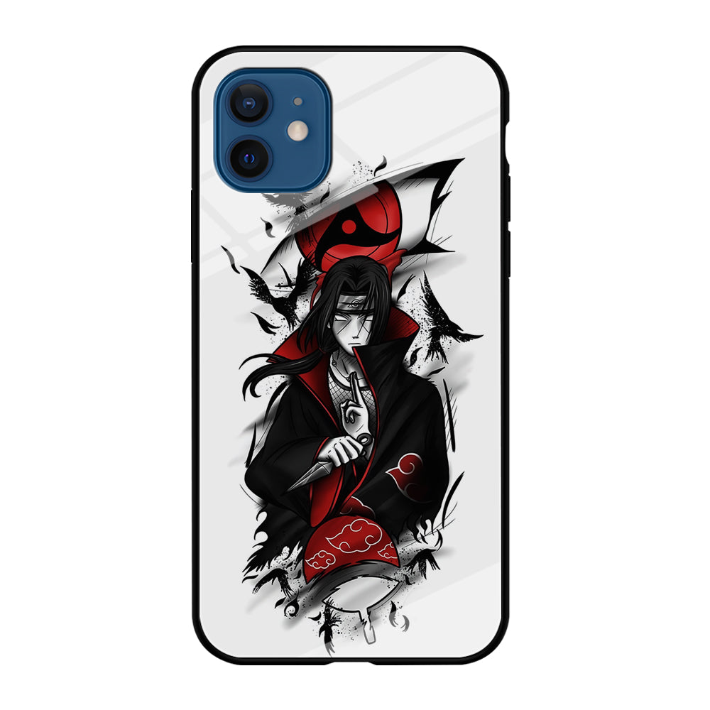 Itachi Uchiha White iPhone 12 Case-Phone Case-Tempered Glass Case-Altracase