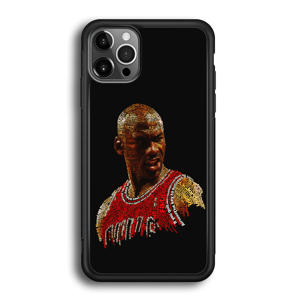 Jordan Typography Art iPhone 12 Pro Max Case-Phone Case-Rubber Black (2D Case)-Altracase
