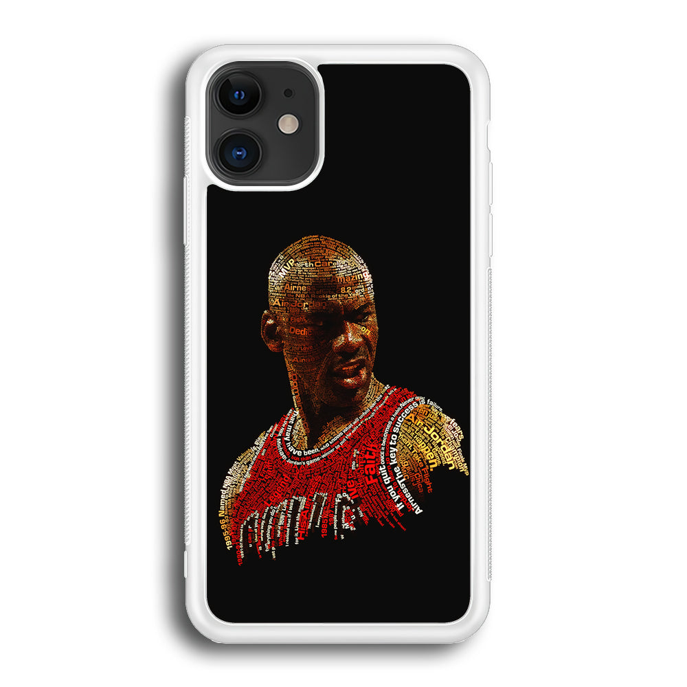 Jordan Typography Art iPhone 12 Case-Phone Case-Rubber White (2D Case)-Altracase