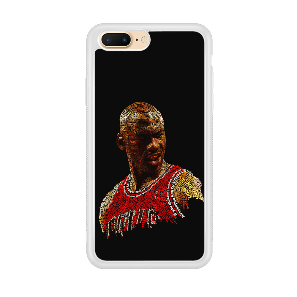 Jordan Typography Art iPhone 8 Plus Case-Phone Case-Rubber White (2D Case)-Altracase