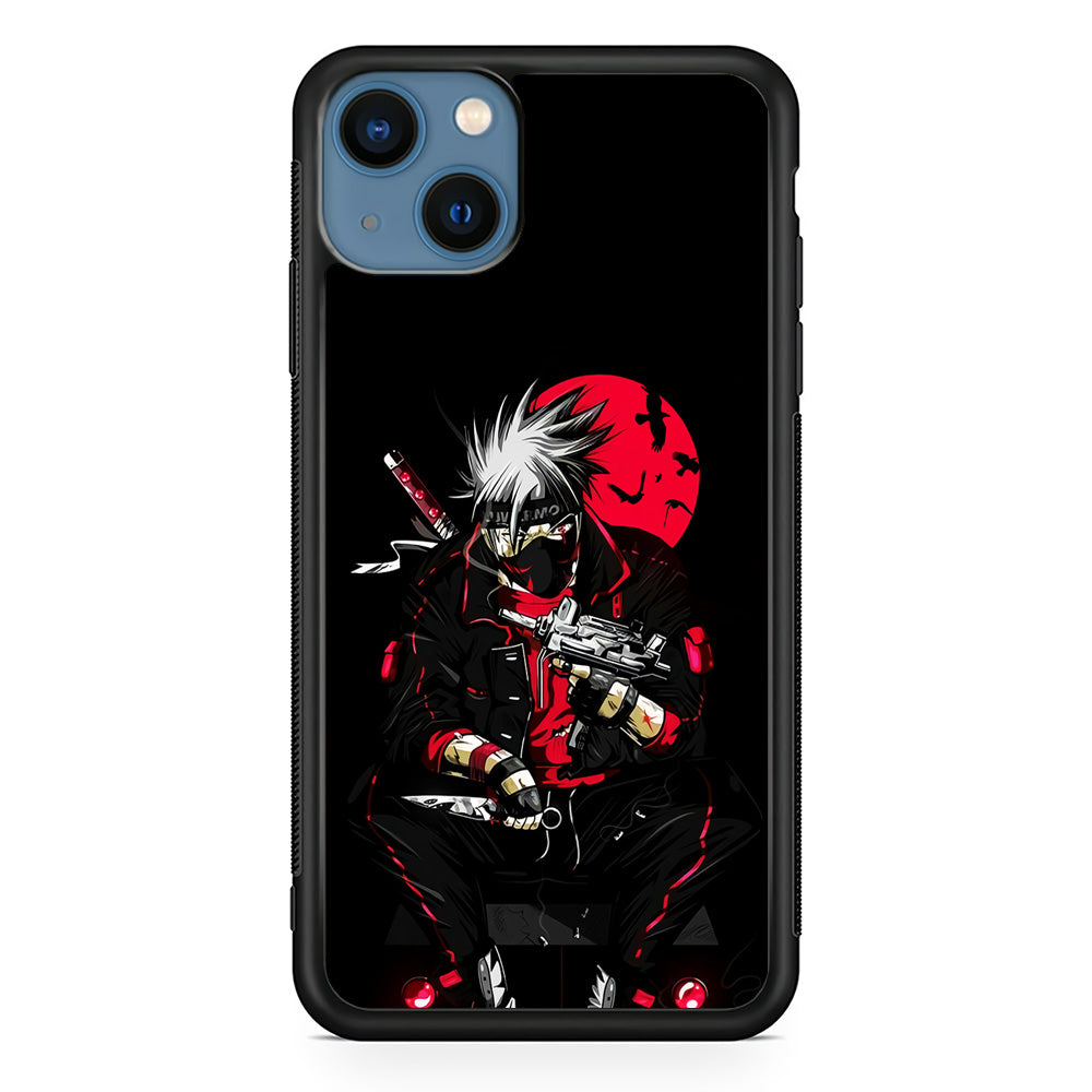 Kakashi Hatake Mafia Style iPhone 13 Mini Case-Phone Case-Rubber Black (2D Case)-Altracase